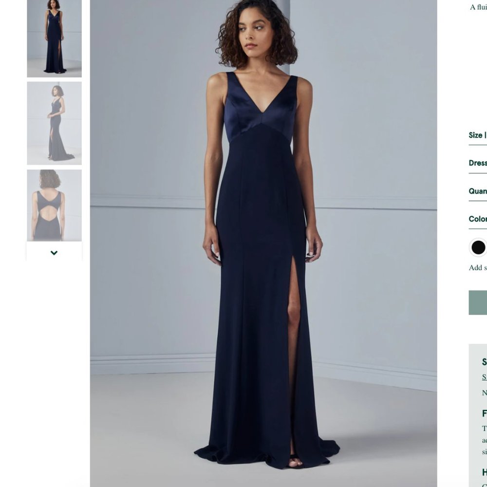 Amsale Nicky Dress in Navy